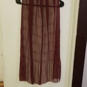 Elegant Burgundy Sheer Scarf